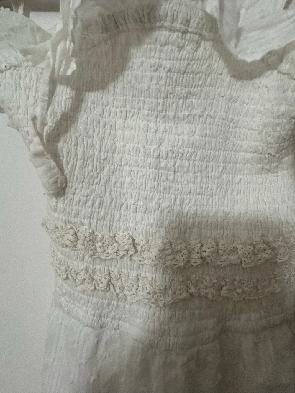 Jessica Simpson White Smocked Ruffle Sundress
